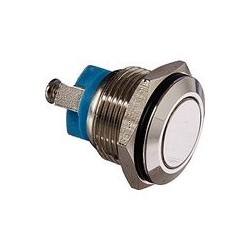 PUSH BUTTON MOMENTARY VANDAL (L) FLAT, SCREW