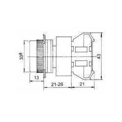 PUSH BUTTON RED 1NC APB-251B