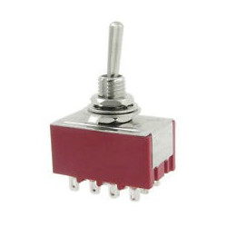 TOGGLE SWITCH,4PDT,ON-ON,5A,SOLDER LUG