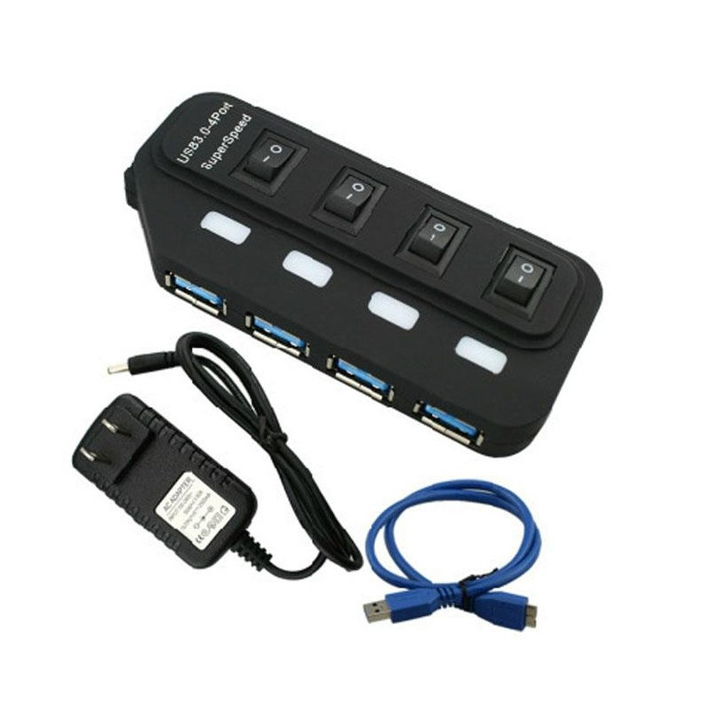 USB 3.0 4 PORT HUB W/POWER