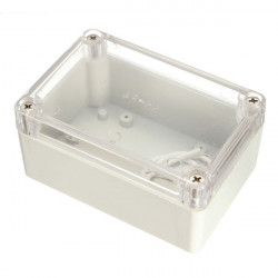 PLASTIC SEALED BOX 100X65X50MM W/ CLEAR TOP