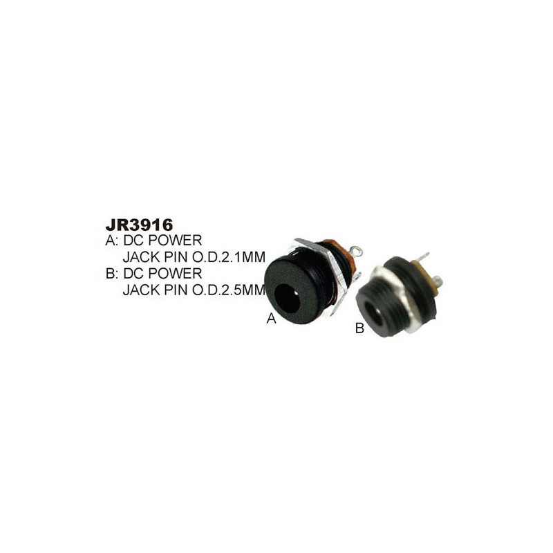 DC POWER 2.5MM JACK CHASSIS FLUSH MOUNT SLF-3916B