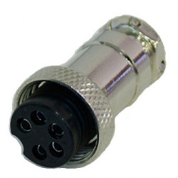 PLUG & JACK, MINI DIN, METAL, INLINE, 5P, (F)