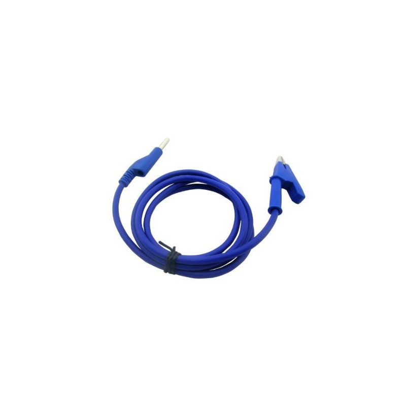 ALLIGATOR TO BANANA SILICON CABLE (BLUE)