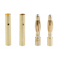 CONNECTORS, BANANA 2.0MM GOLD M/F (2 SETS)