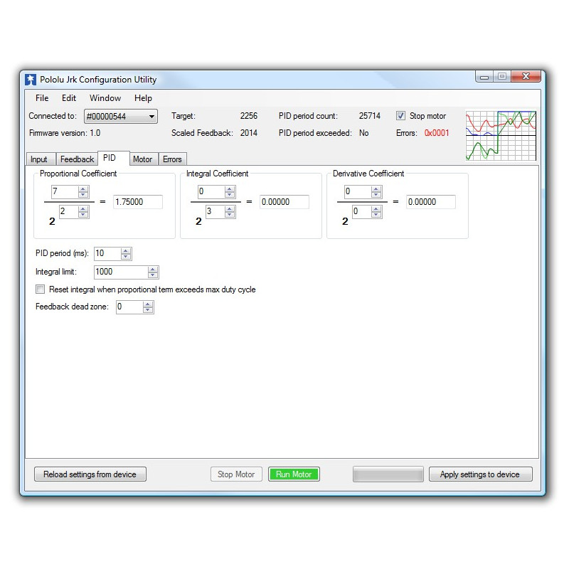 USB MOTOR CONTROLLER WITH FEEDBACK JRK 12V12