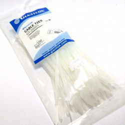 CABLE TIE 8" GT-200M, 200x2.5MM, CLEAR 100PCS