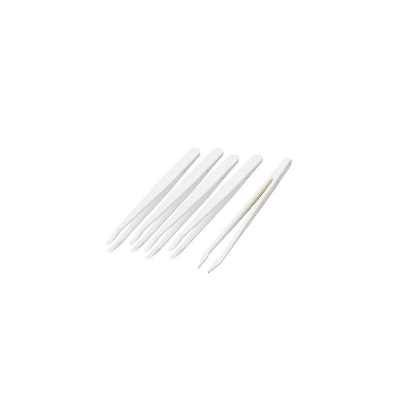 TOOL, TWEEZER, ANTISTATIC, WHITE, FLAT TIP