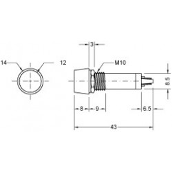 PILOT LAMP 24V DC/AC LAMP RED N-034