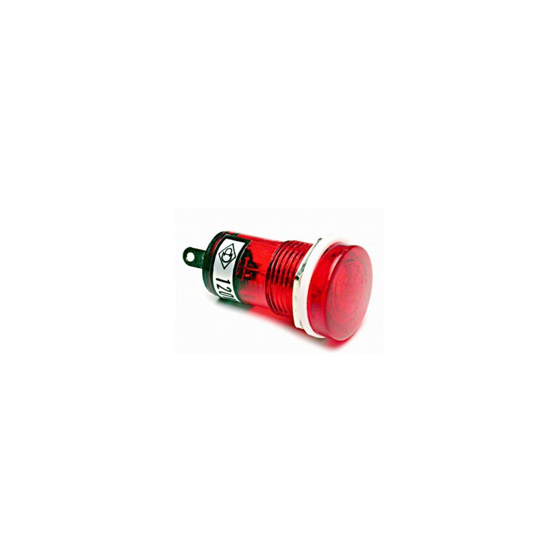 PILOT LAMP 12VAC/DC RED N-019 (FLAT TOP SHAPE)