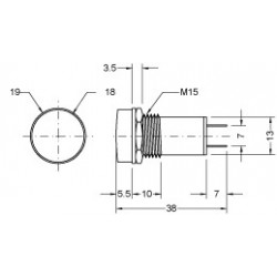 PILOT LAMP 12VAC/DC RED N-019 (FLAT TOP SHAPE)