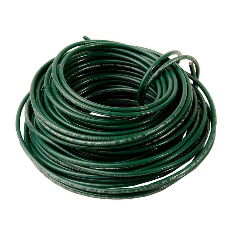 HOOK UP WIRE 14AWG STRANDED OIL-RESISTANT (GREEN)