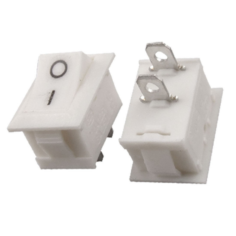 ROCKER SWITCH ON-OFF 125VAC 6A WHITE