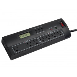 7 OUTLETS SURGE POWER BAR W/ TIMER/ USB CHARGER