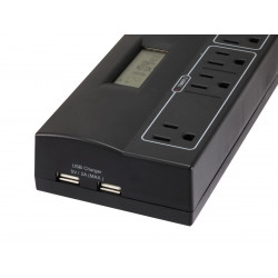 7 OUTLETS SURGE POWER BAR W/ TIMER/ USB CHARGER