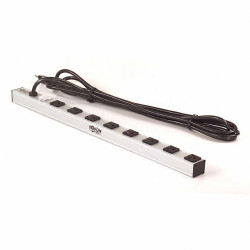 24" PWR STRIP, 8 OUTLETS, 15A W/ CIR. BREAKER & IN