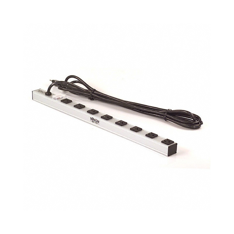 24" PWR STRIP, 8 OUTLETS, 15A W/ CIR. BREAKER & IN