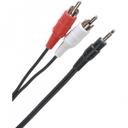 CABLE 3.5MM STEREO TO 2XRCA THINNER CABLE 5FT