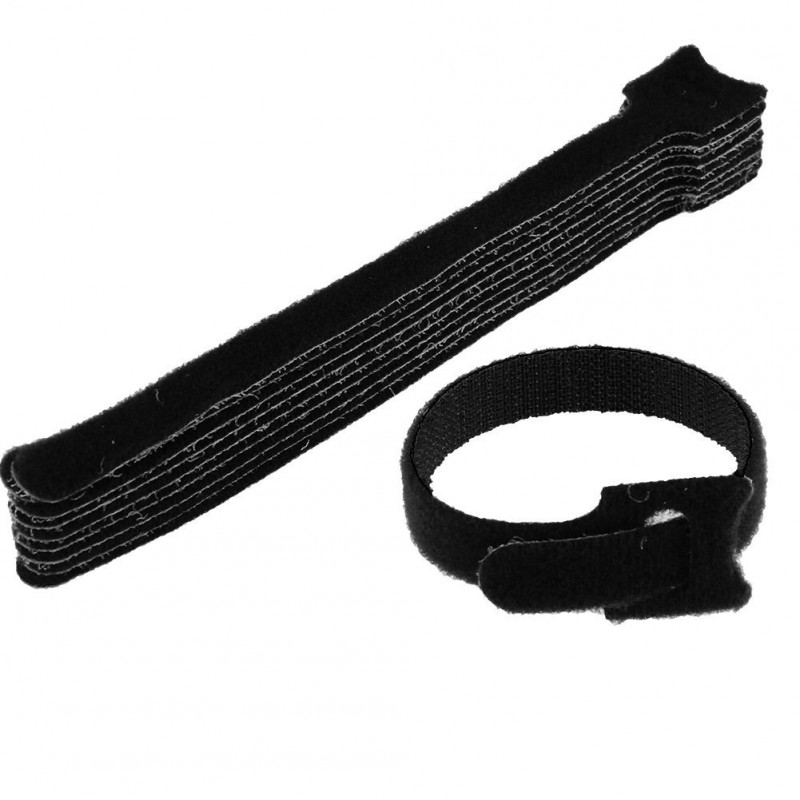 CABLE TIE 9" VELCRO BLACK/BLUE 10PCS