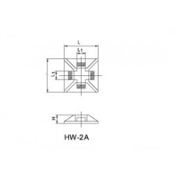 CABLE TIE MOUNT ADHESIVE, HW-2A, 10PCS