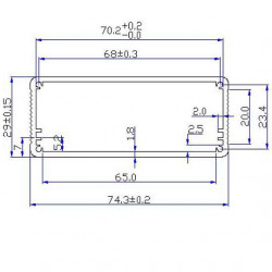 ENCLOSURE, ALUMINUM SHUTTER BOX 140X77X26MM HF-73