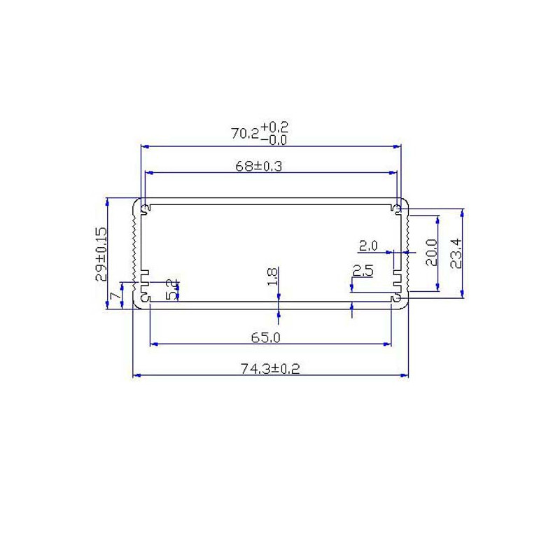 ENCLOSURE, ALUMINUM SHUTTER BOX 140X77X26MM HF-73