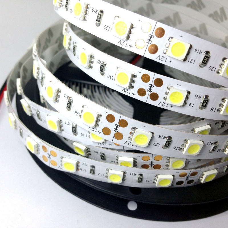 LED STRIP, 5050, 12V, W/O SILICON, COLD WHITE