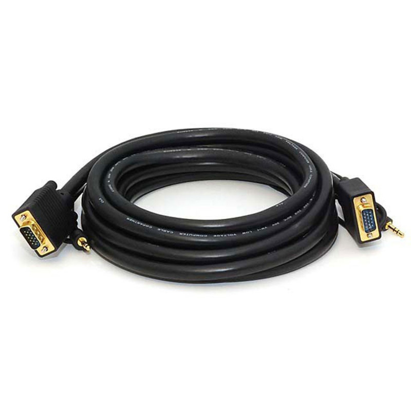 VGA M/M CABLE w/ST. AUDIO & TRIPLE SHIELDING(15FT)