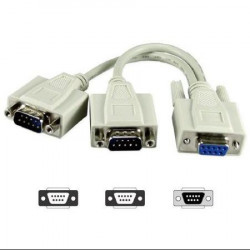 RS232 DB9 FEMALE SPLITTER TO 2 X RS232 DB9 MALES CABLE