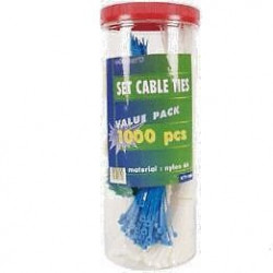 CABLE TIES, ASSORTED IN CAN, 1000PCS