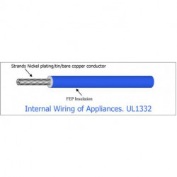 TEFLON HOOK UP WIRE - UL1332 FEP AWG20 BLACK