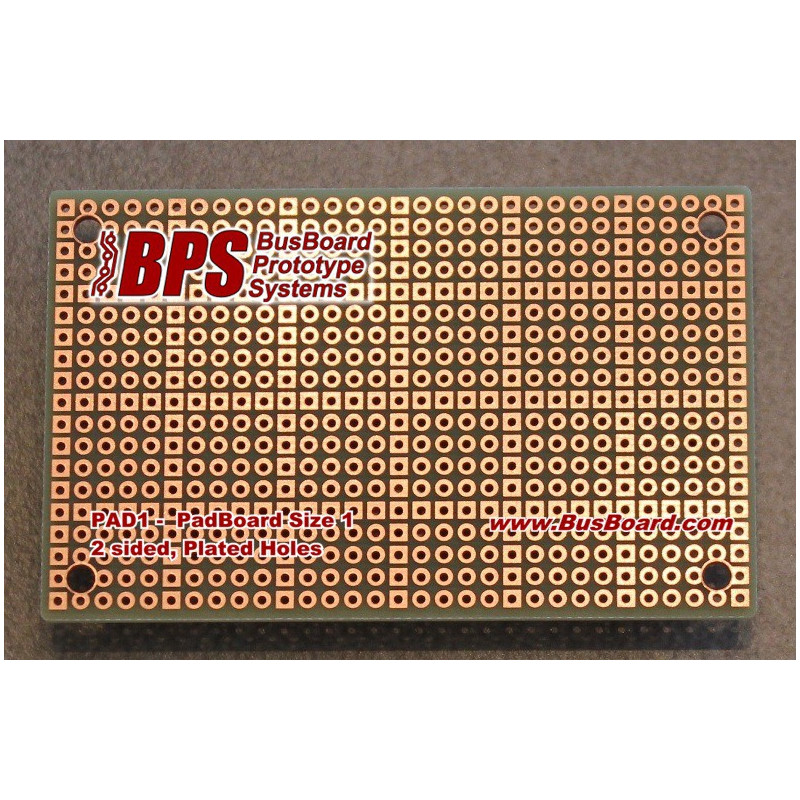 PADBOARD-1 PAD PER HOLE, 2 SIDED, PLATED HOLES 80X50MM