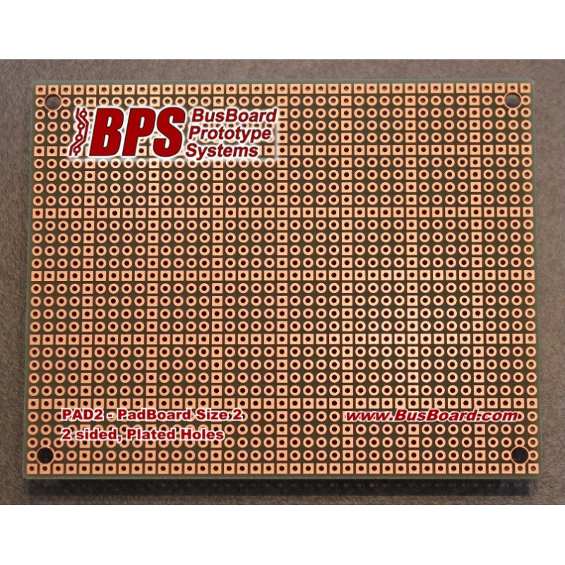 PADBOARD-2 PAD PER HOLE, 2 SIDED, PLATED HOLES, 100X80MM