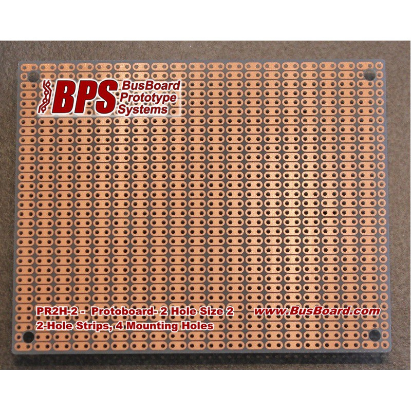 PROTOBOARD2H-2 2 HOLE STRIPS, 1 SIDED, 100X80MM