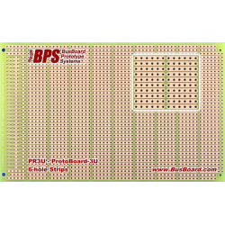 PROTOBOARD-3U CON. FOOTPRINTS, 6 HOLE STRIP, 1 SIDED 1.6X1CM