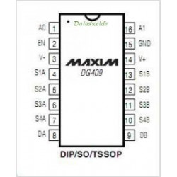 IC,DG409,SINGLE 8-CH/DIFF 4-CH CMOS ANALOG MUX