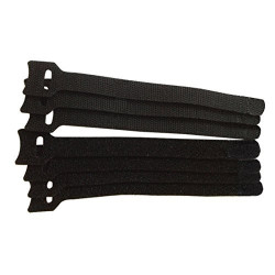 CABLE TIE 6" VELCRO BLACK 10PCS