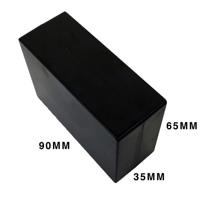 ENCLOSURE, PLASTIC BOX BLACK 90X35X65MM