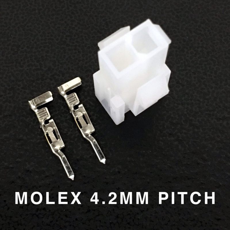 MOLEX PLUG, PITCH 4.2MM, 2 POS W/PINS, 39-01-2021