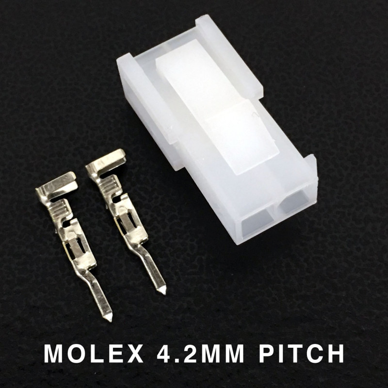 MOLEX PLUG, PITCH 4.2MM, 2 POS W/PINS, 39-01-2021