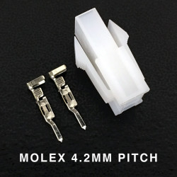 MOLEX PLUG, PITCH 4.2MM, 2 POS W/PINS, 39-01-2021