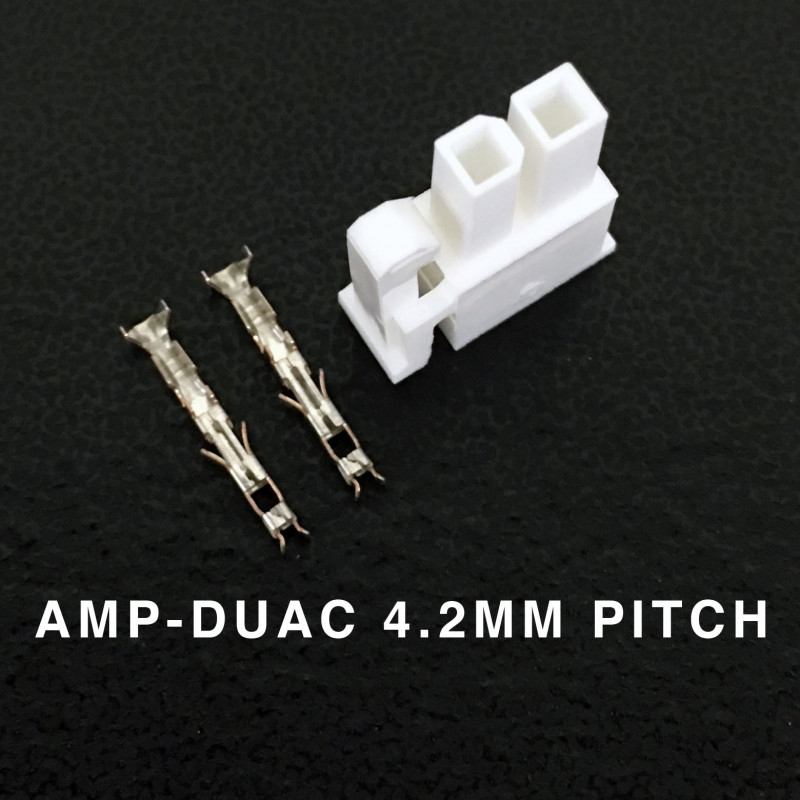 CONNECTORS, AMP-DUAC, 2 POS, 4.2MM, 9A W/PINS