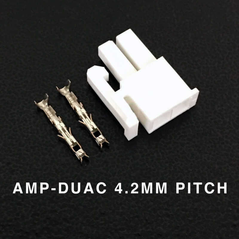 CONNECTORS, AMP-DUAC, 2 POS, 4.2MM, 9A W/PINS