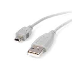 USB CABLE, A TO MINI 5PIN, M/M, 2M(6FT) WHITE