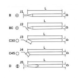 SOLDERING TIPS, B, FOR KN-40