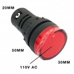 PILOT LAMP LED 110VAC RED AD16-22DS