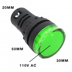 PILOT LAMP LED 110VAC GREEN...