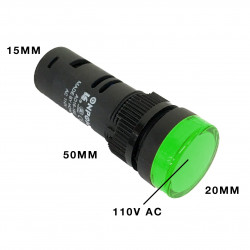 PILOT LAMP LED 110VAC GREEN...