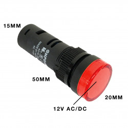 PILOT LAMP LED 12VDC RED W/...