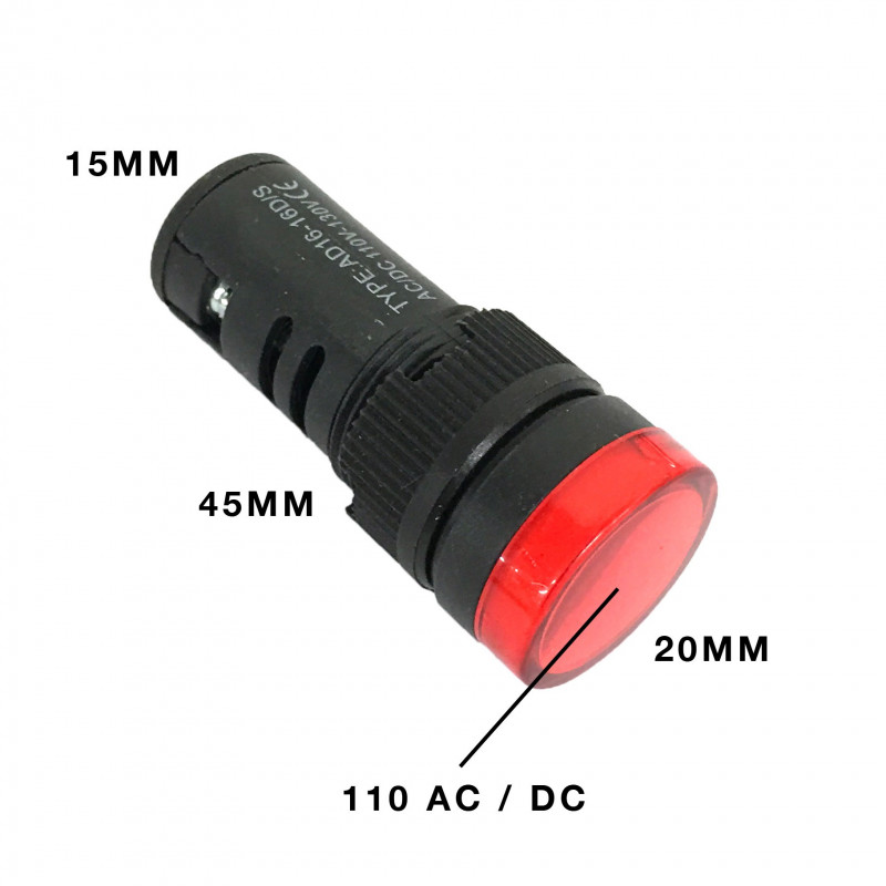 PILOT LAMP LED 110VAC RED W/ SCREW TERMINAL AD16-16D/S